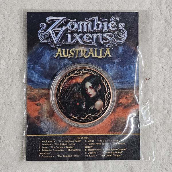 Zombie Vixens Australia Echidna "The Spiked Horror" Cool2coin .999 Fine Copper Round