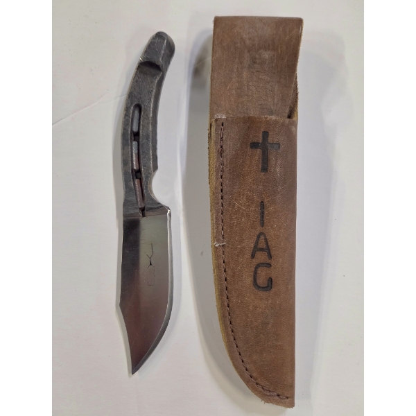 Hand Forged Razor Sharp 7'' Horseshoe Knife With Leather Sheath 