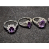 Image 5 : Stunning Sterling Silver Rings Ft. Purple Stones Including Amethyst Weighing 13.3 Grams Total