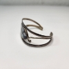 Image 3 : Silver-Tone Cuff Bracelet ft. Oval Central Plaque w/ Abalone/Enamel-Style Floral Design