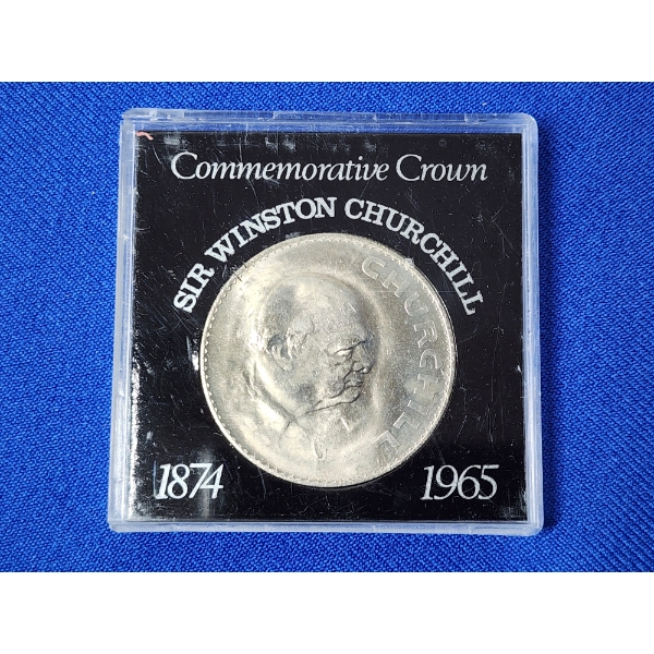 1874-1965 Sir Winston Churchill Commemorative Crown Coin in Display