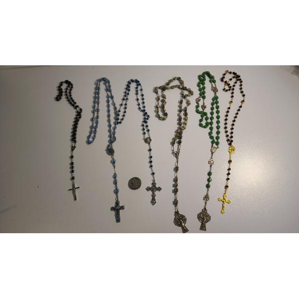 Lot Of (6) Rosaries With Irish Blessing Coin 