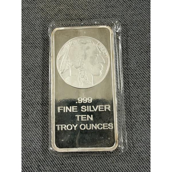 10 Troy oz .999 Silver Buffalo Bar
