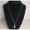 Image 2 : Sterling Silver Pendant Twisted Swirl Pendant With Blue & White Diamonds On 18" Chain - Weight: 4.6g