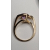 Image 5 : 14K Yellow Gold Women's Ring With Amethyst - Size 6 - Weight: 4.0g