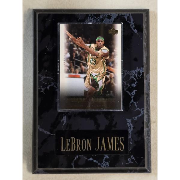 LeBron James Upper Deck St. Vincent State Champs Card Mounted on a Plaque