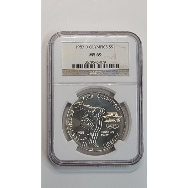 NGC 1983-D MS 69 Los Angeles Olympics Commemorative 90% Silver Dollar
