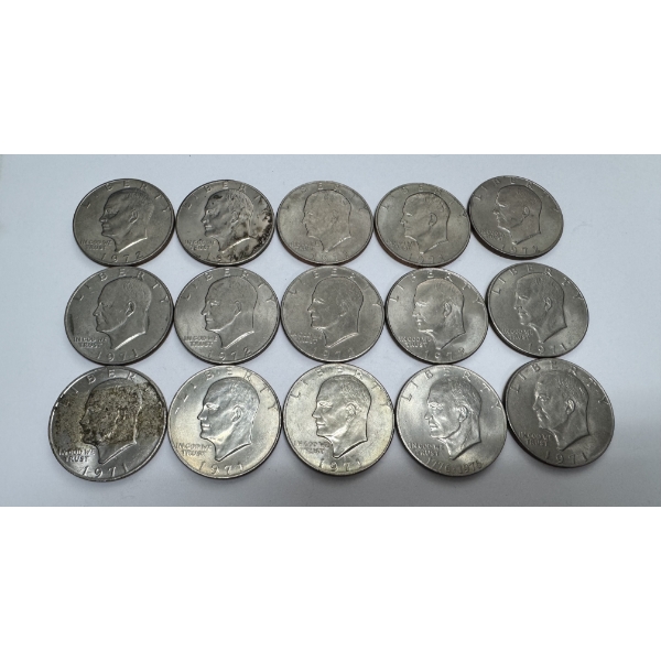 United States Eisenhower Silver Dollars-Assorted Dates- Face Value $15.00. - Incredible Condition 