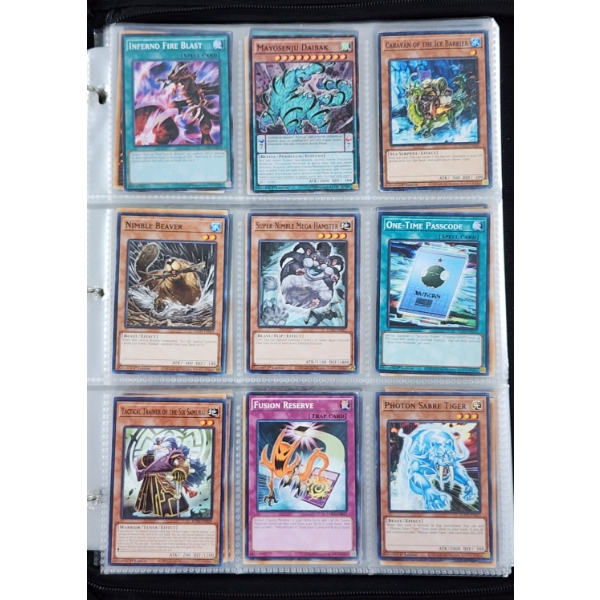18 Asstd Yu-Gi-Oh Trading Cards Including Holo's ~ Binder Page, Various Years, Rarities & Conditions