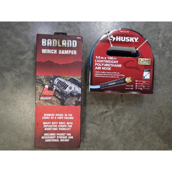 New Badland Winch Damper, And New Husky 1/4 100ft Air Hose