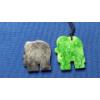 Image 3 : Vintage Hand Carved Green Chinese Jadeite Jade Elephant Pendant & Black Jadeite Carved Elephant