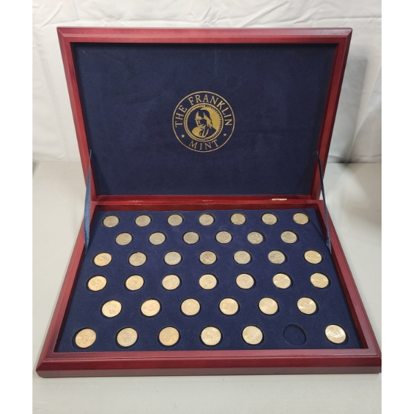 The U.S. Presidential Dollar Collection - Including x39 Presidential Dollars in Nice Display Case