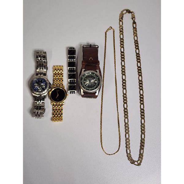 Assorted Men's Jewlery: Carbon Fiber Bracelet, Watches, & Necklaces - See Description!