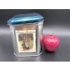 Image 1 : Happy Holidays Christmas Tin & Vintage Red Marble Apple Paperweight with Brass Stem 