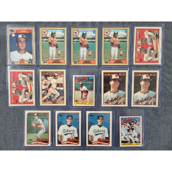 Lot of 14 Assorted Orioles 1980's Topps Trading Cards - Near Mint
