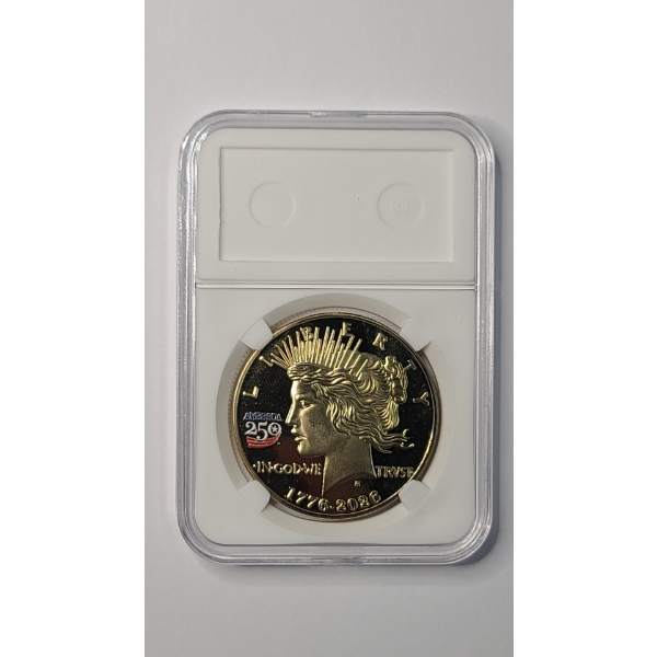 1776-2026 America 250 Semiquincentennial Gold-plated Tribute Coin Featuring The Liberty Design 