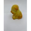 Image 1 : Adorable Degenhart Uranium Glass Dog Figurine - Butterscotch Slag - ~2.5 inches