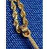 Image 4 : 14K Gold Cross Pendant With Clear Stone On 14K Gold Rope Necklace - Total Weight: 4.6g