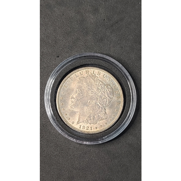 1921 90% Silver Morgan Dollar In Coin Capsule