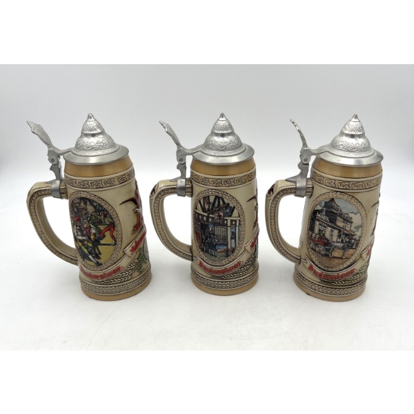 Lot of 3 Anheuser-Busch Steins.  1 Each from the K, H, and M Series