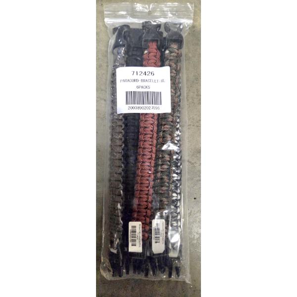 Six New XL Assorted Neutral Colored Paracord Bracelet Set 