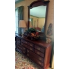 Image 5 : Excellent Cherry Finish Ladies Dresser & Mirror As Shown -Incl's Additional 3 Drawer Counter Top Cab