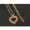 Image 2 : Gorgeous 14K Gold Twist Chain 30" Necklace with Large 14K Gold Heart Pendant TW: 20.0g