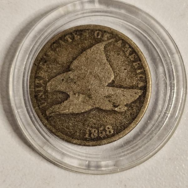 1858 Flying Eagle Cent Small Letters Variety Circulated United States Small Cent Coin