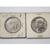 Image 1 : Two 1964 90% Silver Kennedy Half Dollars 