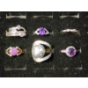 Image 8 : Gorgeous Sterling Silver Rings Ft. Purple Star Ruby & Other Purple Stones - Total Weight: 23 Grams