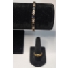 Image 1 : Lovely Sterling Silver Gold-Plated 7" Tennis Bracelet  & Matching Ring - Weight: 13.0g