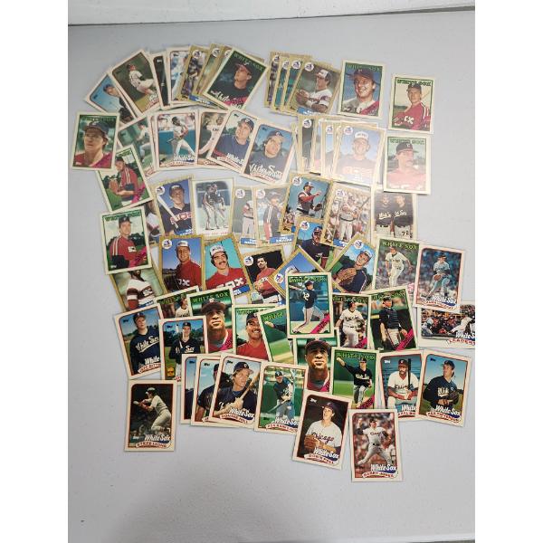 Large Lot of Topps Tiffany 1980's White Sox Baseball Cards - All in Card Sleeves, Great Condition