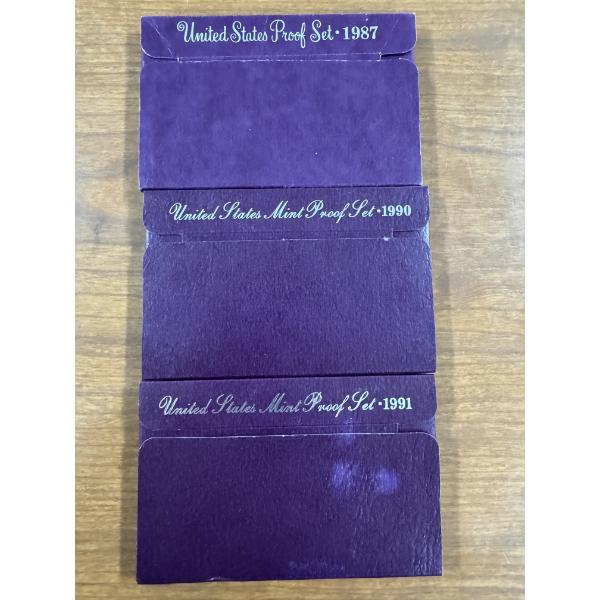 Three United States Mint Proof Set: 1987, 1990 & 1991