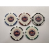 Image 1 : New York Mets Clay Poker Chip Set - Mint Condition - Complete Set 5 Chips