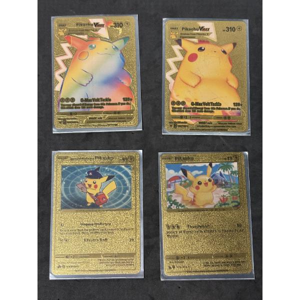 4 Pokémon Gold Trading Cards - Pikachu Vmax 044/185 Rare (2) Holo - Special Delivery Pikachu SWSH074