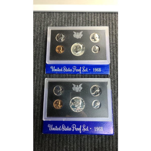 (2) 1968 United States Proof Sets Total Face Value: $1.82