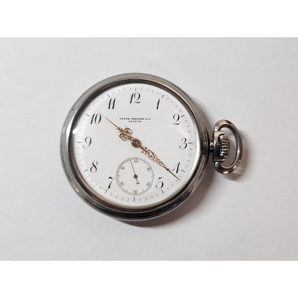 Patek Philippe & Co. Geneve Silver-Tone and Rose-Gold Tone Pocket Watch 