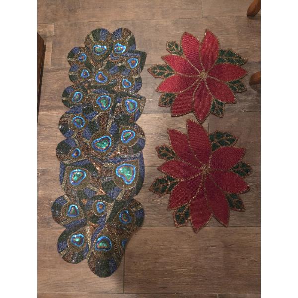 Fabulous Beaded Table Covers, Candle Holders And Assorted Decor
