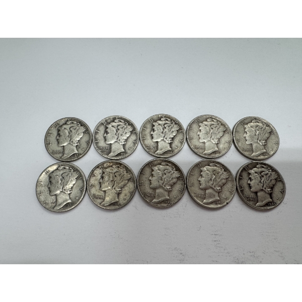 United States 90% Silver Dimes- $1.00 Face Value - Assorted Dates- Wonderful Condition