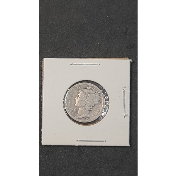 
KEY DATE 1921 90% Silver Mercury Dime