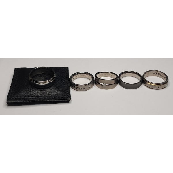 Lot Of Assorted Titanium & Stainless Steel Men's Rings 