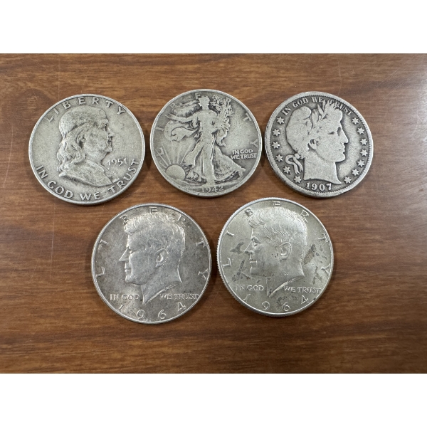 Lot of United States Half Dollars 90% Silver - $2.50 Face Value