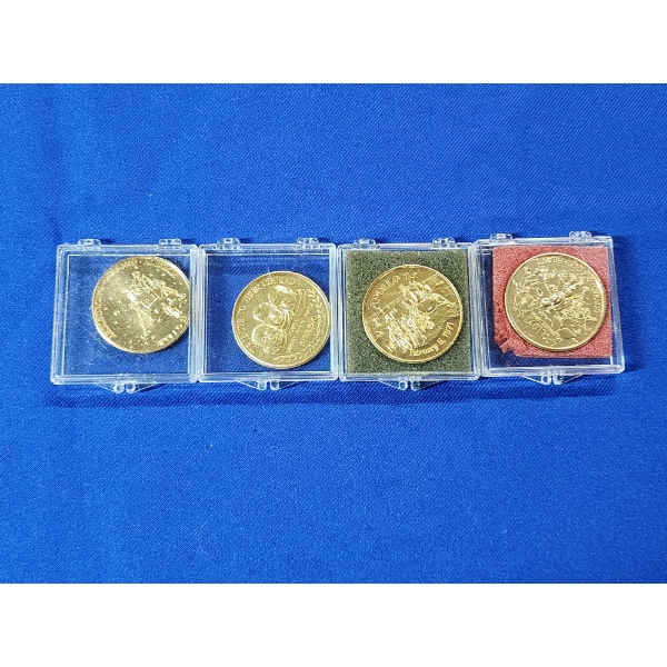 Lot of 4 Apollo Space Mission Commemorative Medallions 