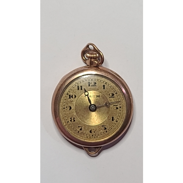 Vintage CHUM Gold Filled 17 Jewels Swiss Open Face Pocket Watch - Weight: 13.4g - Condition Unknown