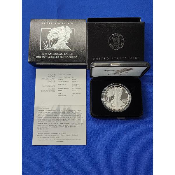 2025-S Silver American Eagle $1 Proof - 1 Troy Ounce 99.9% Silver w/ Original Box & COA