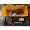 Image 3 : Two Plastic Tool Boxes With Flooring Tools, Knife & Sheath, Tape, Blades & More