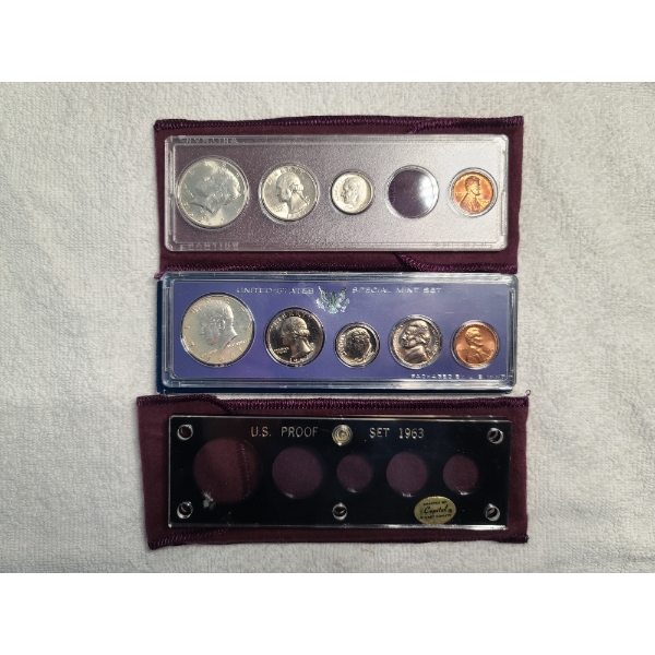 1967 US Special Mint Set With Partially Filled 1964 Proof Set (Bonus Empty 1963 Case!)