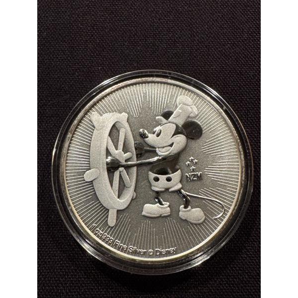 Incredible 2017 Steam Boat Willie Mickey Mouse 1 Troy Ounce Fine .999 Silver - High Grade Coin