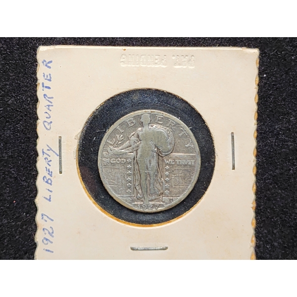 90% Silver 1927 Standing Liberty Quarter Dollar - In Good Condition! 