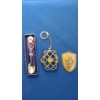 Image 1 : Ohio Collectible Souvenir Spoon, Florida Rain Bonnet Basket Keychain & Medieval Knight Pendant 
